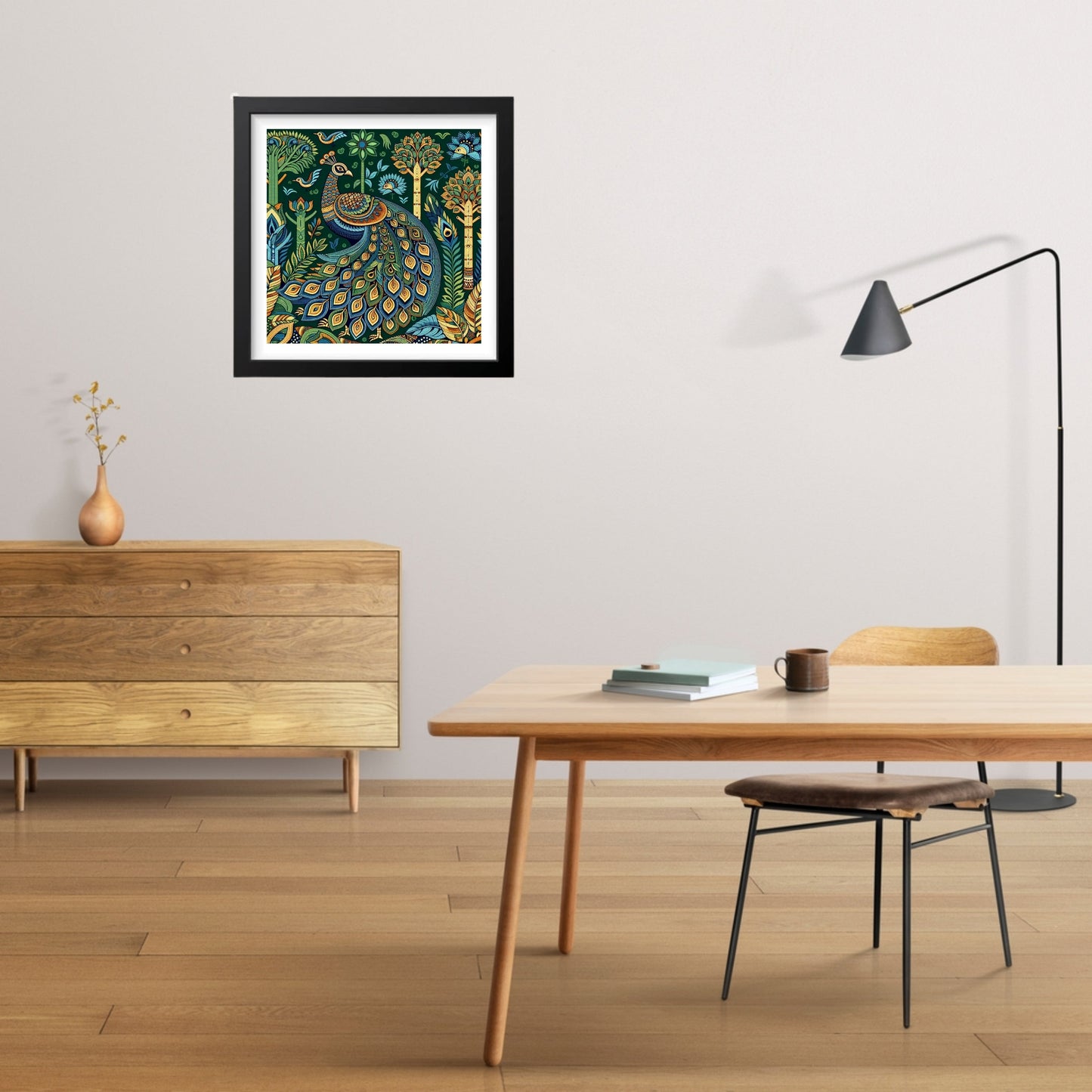 Dynamic Peacock CANVAS Wall Frame