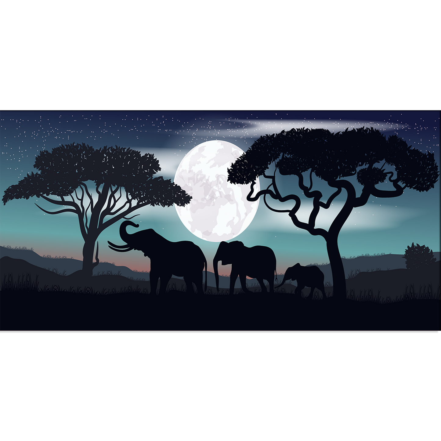 Family of Elephants Canvas Print Wall Painting