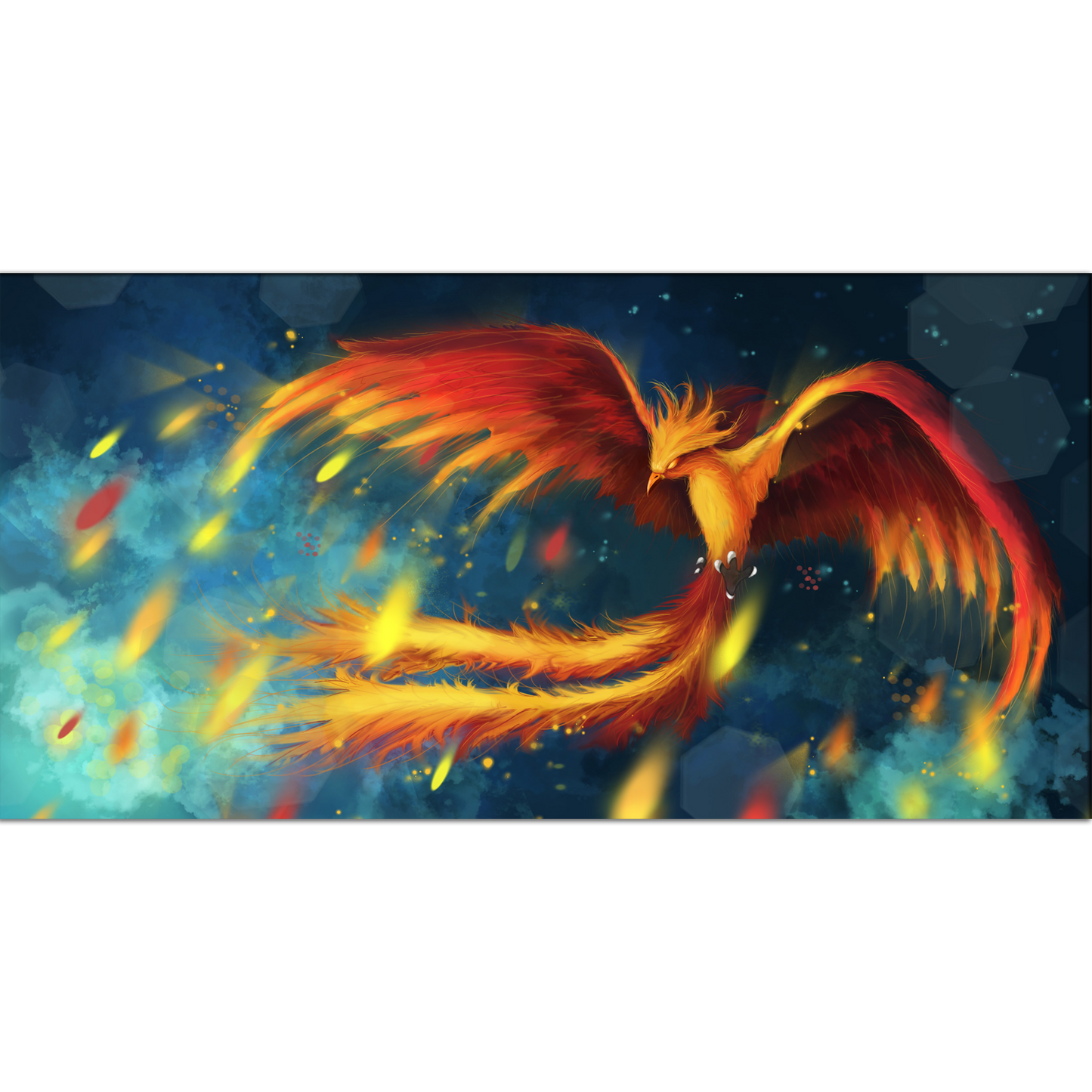 Flying fire Phoenix Canvas Print Wall Painting