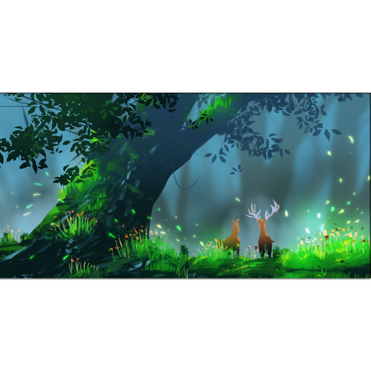 Couple Deers Canvas Print Wall Painting