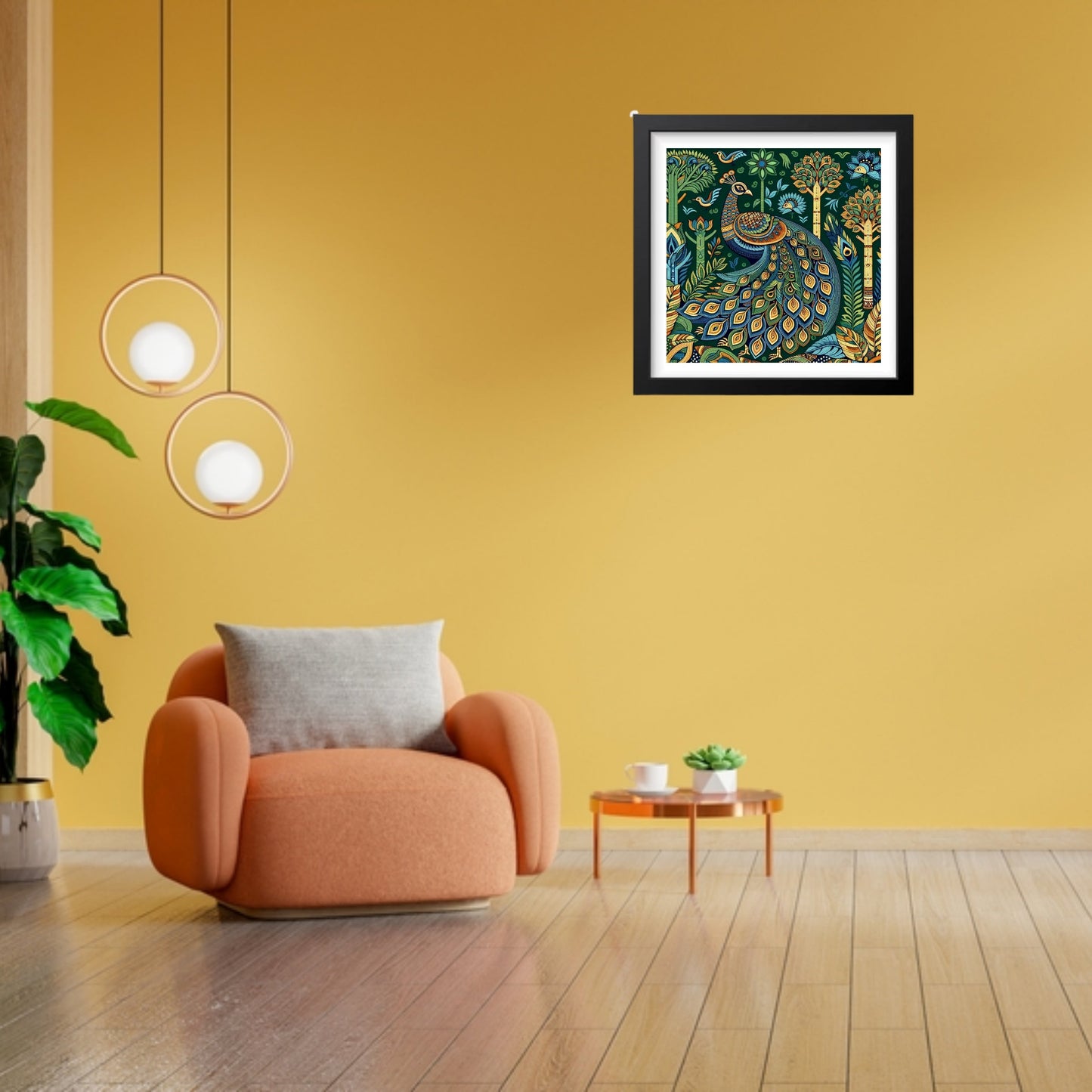 Dynamic Peacock CANVAS Wall Frame