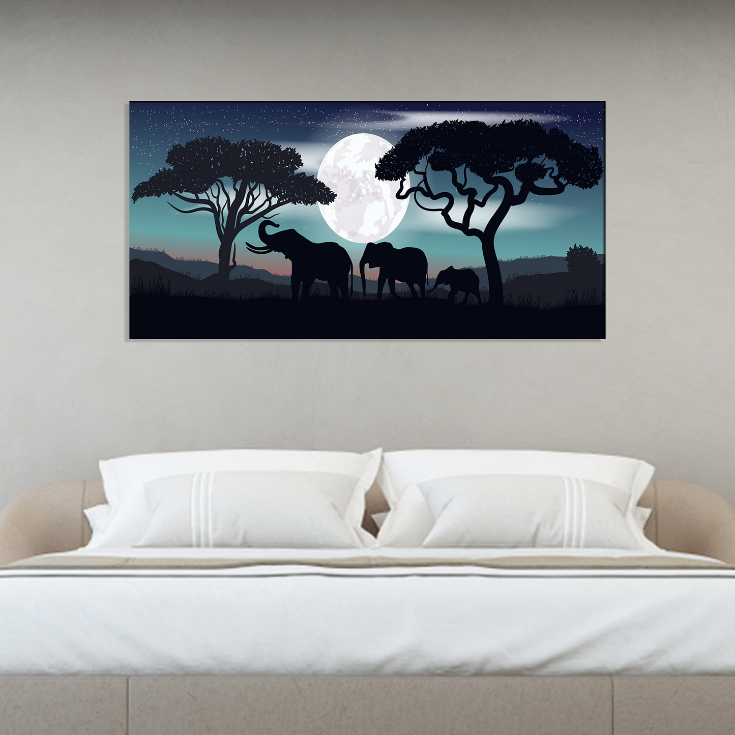 Family of Elephants Canvas Print Wall Painting