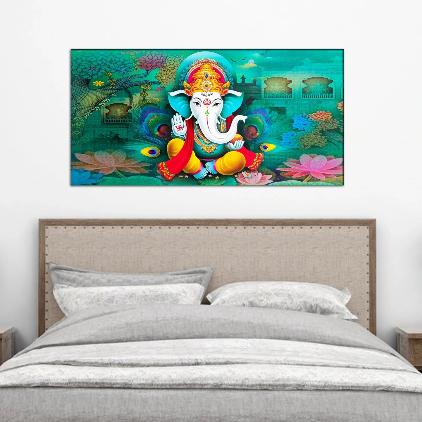 Cute Ganesh Canvas Wall Painting