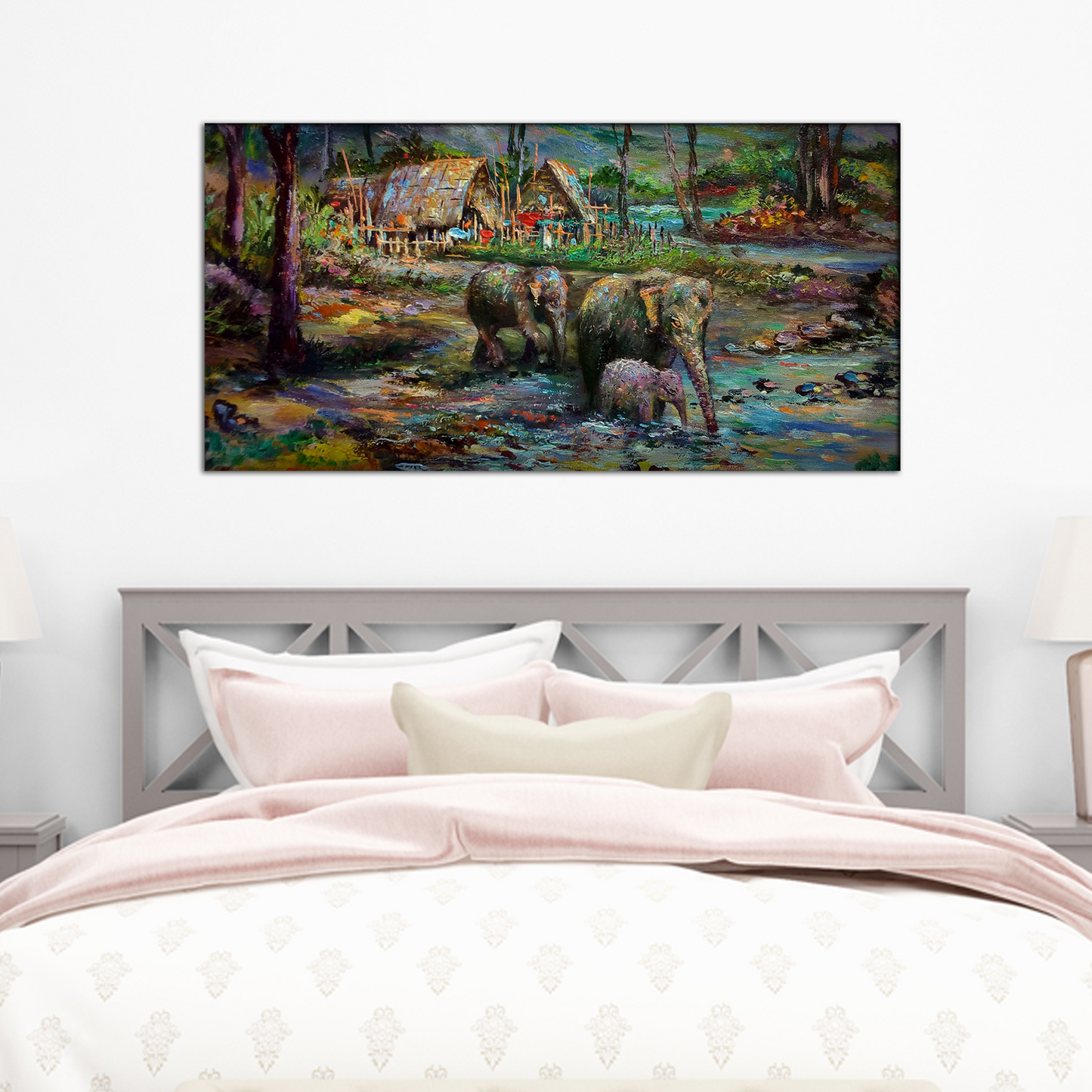 Elephants Animal Canvas Wall Painting