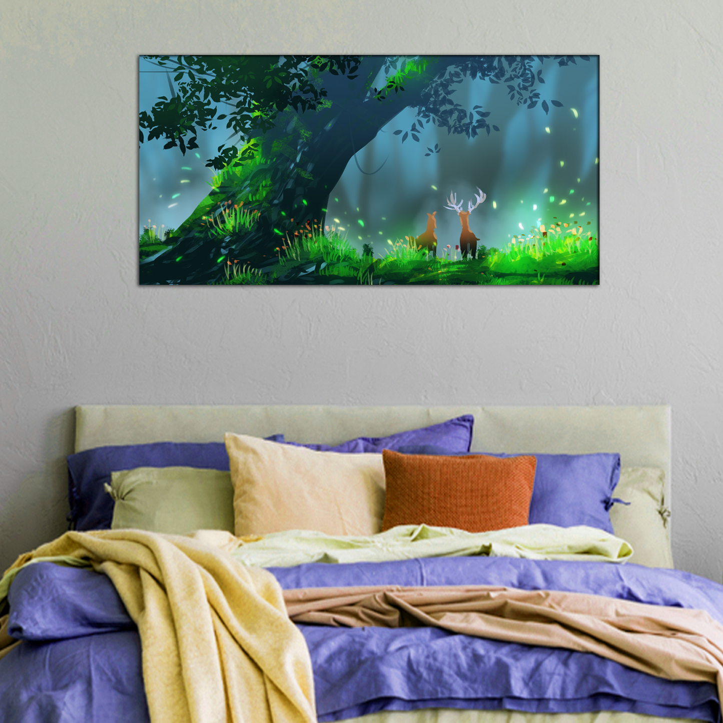 Couple Deers Canvas Print Wall Painting