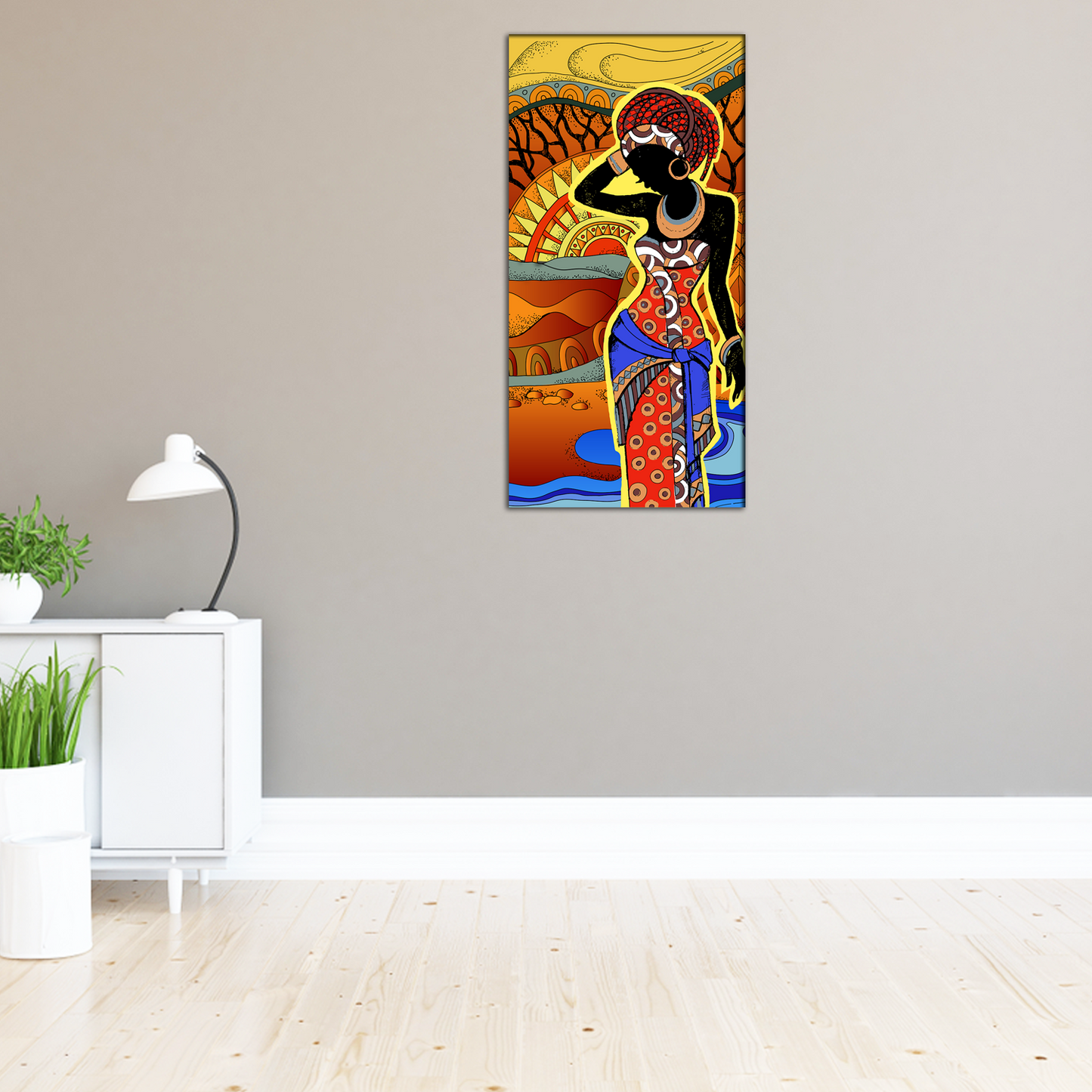 Beautiful Black Woman Modern Art Canvas Print Wall Painting