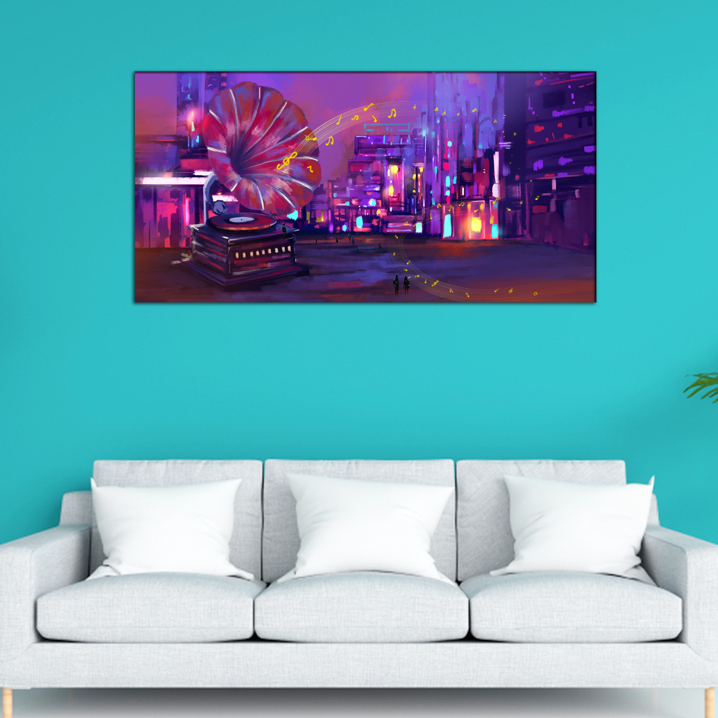 Large Gramophone Canvas Print Wall Painting
