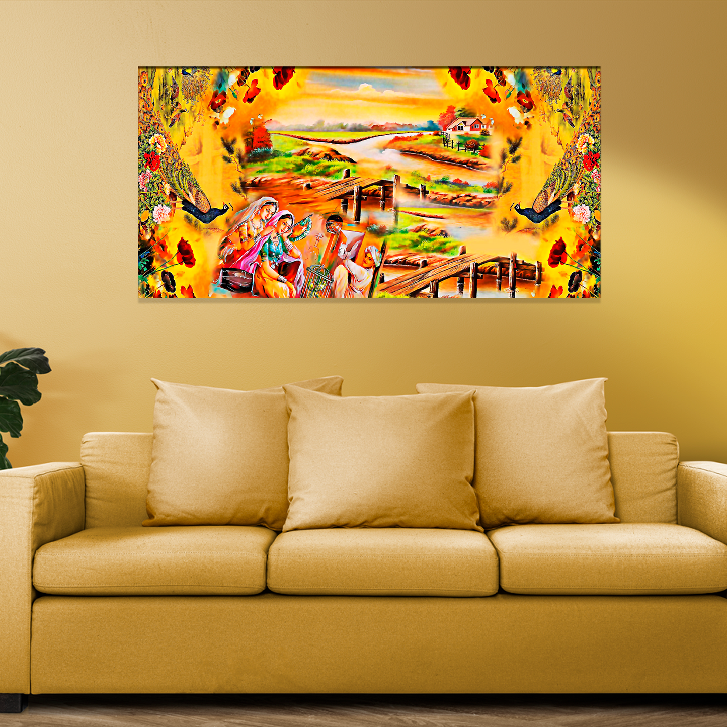 Art of Madhubani Canvas Print Wall Painting