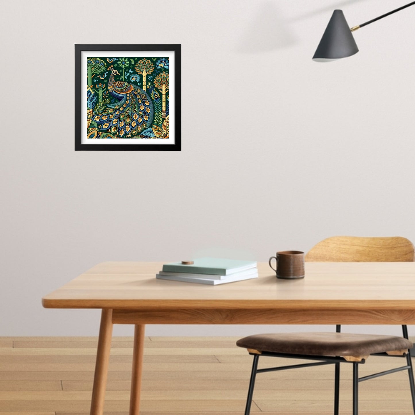 Dynamic Peacock CANVAS Wall Frame