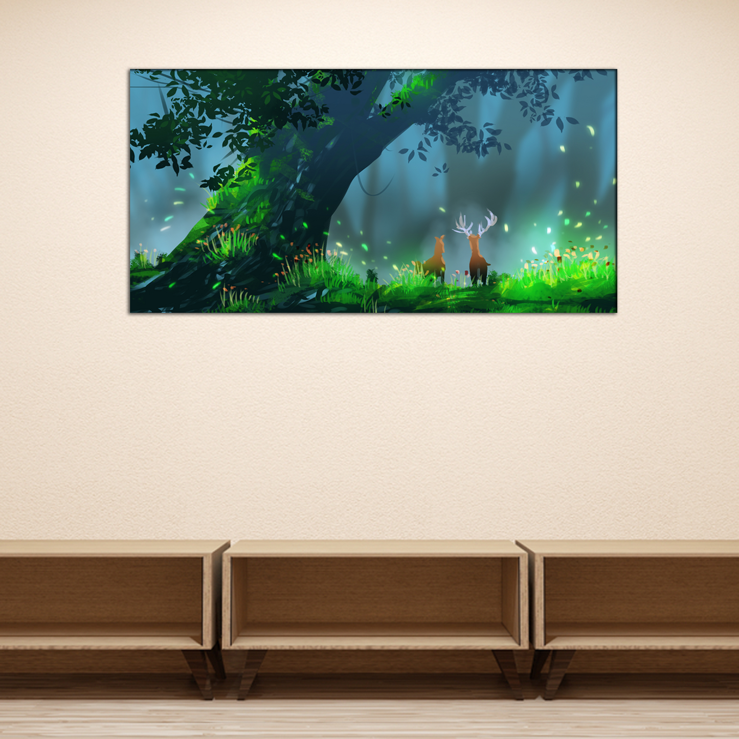Couple Deers Canvas Print Wall Painting