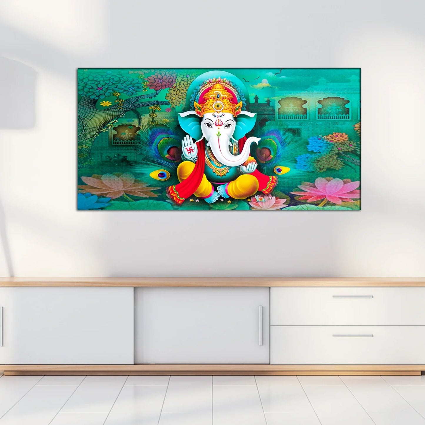 Cute Ganesh Canvas Wall Painting
