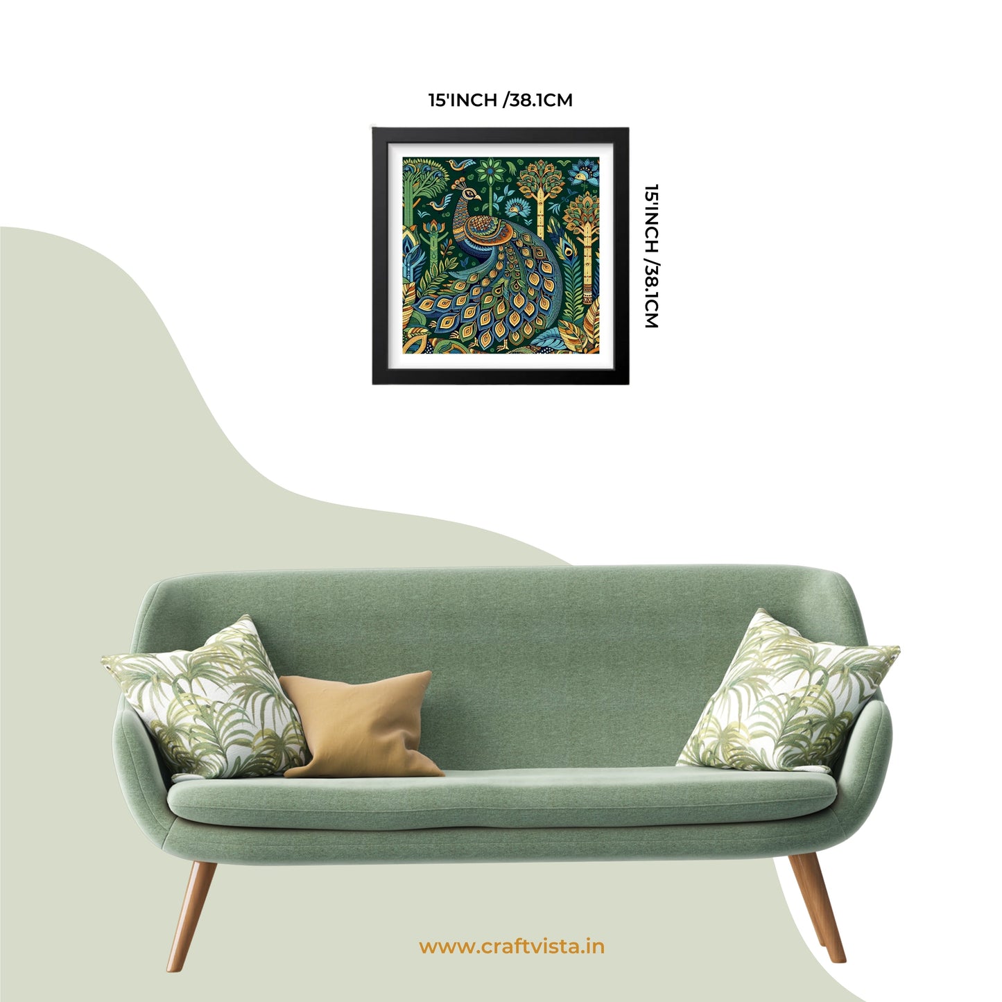 Dynamic Peacock CANVAS Wall Frame