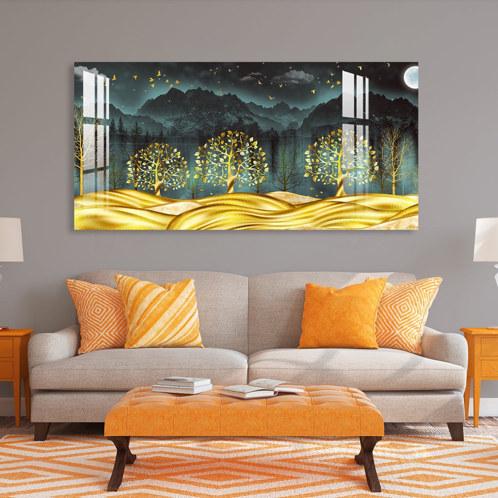 Moon Over Mountains Acrylic Wall Art