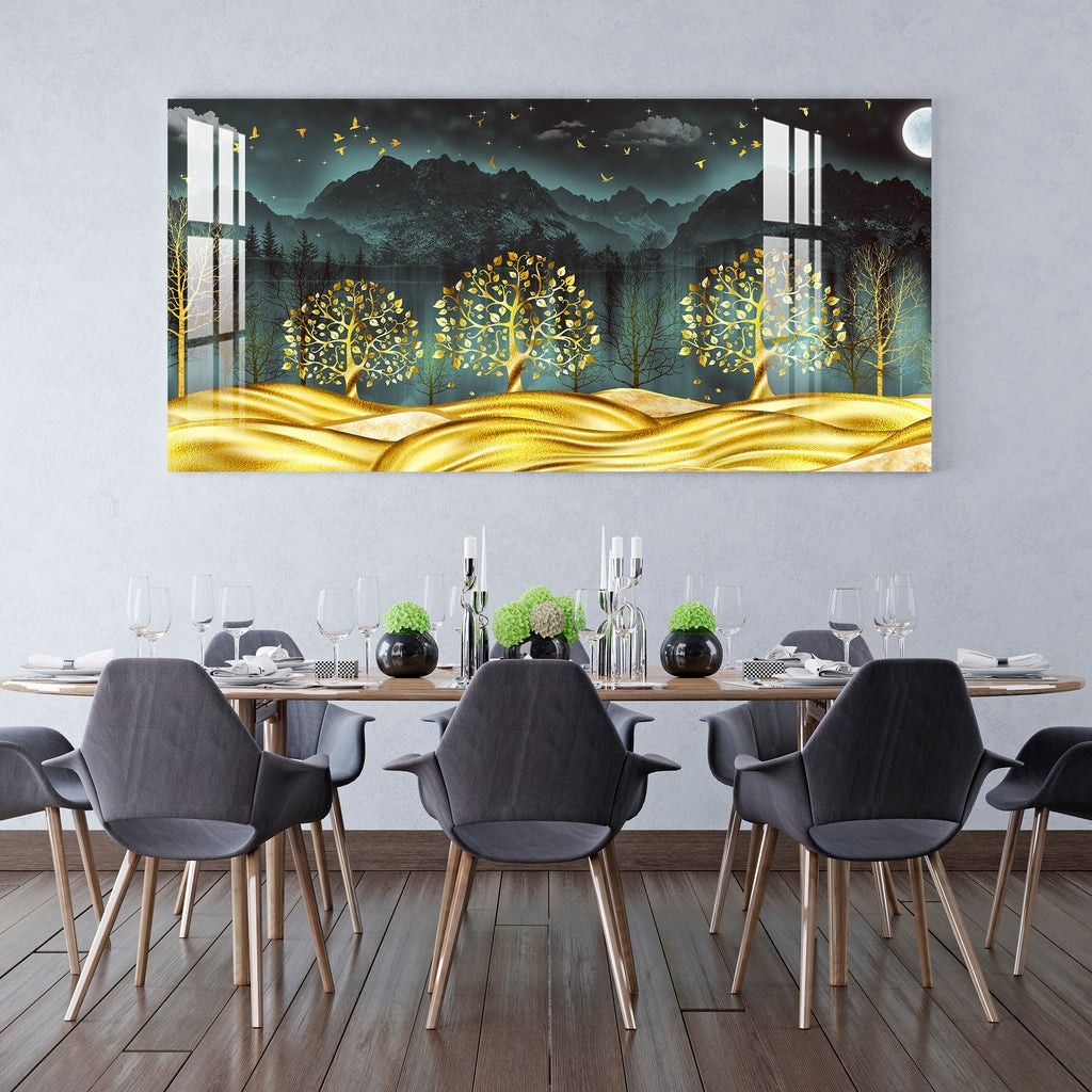 Moon Over Mountains Acrylic Wall Art