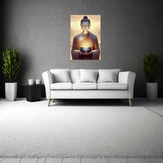 Buddha peaceful canvas wall painting