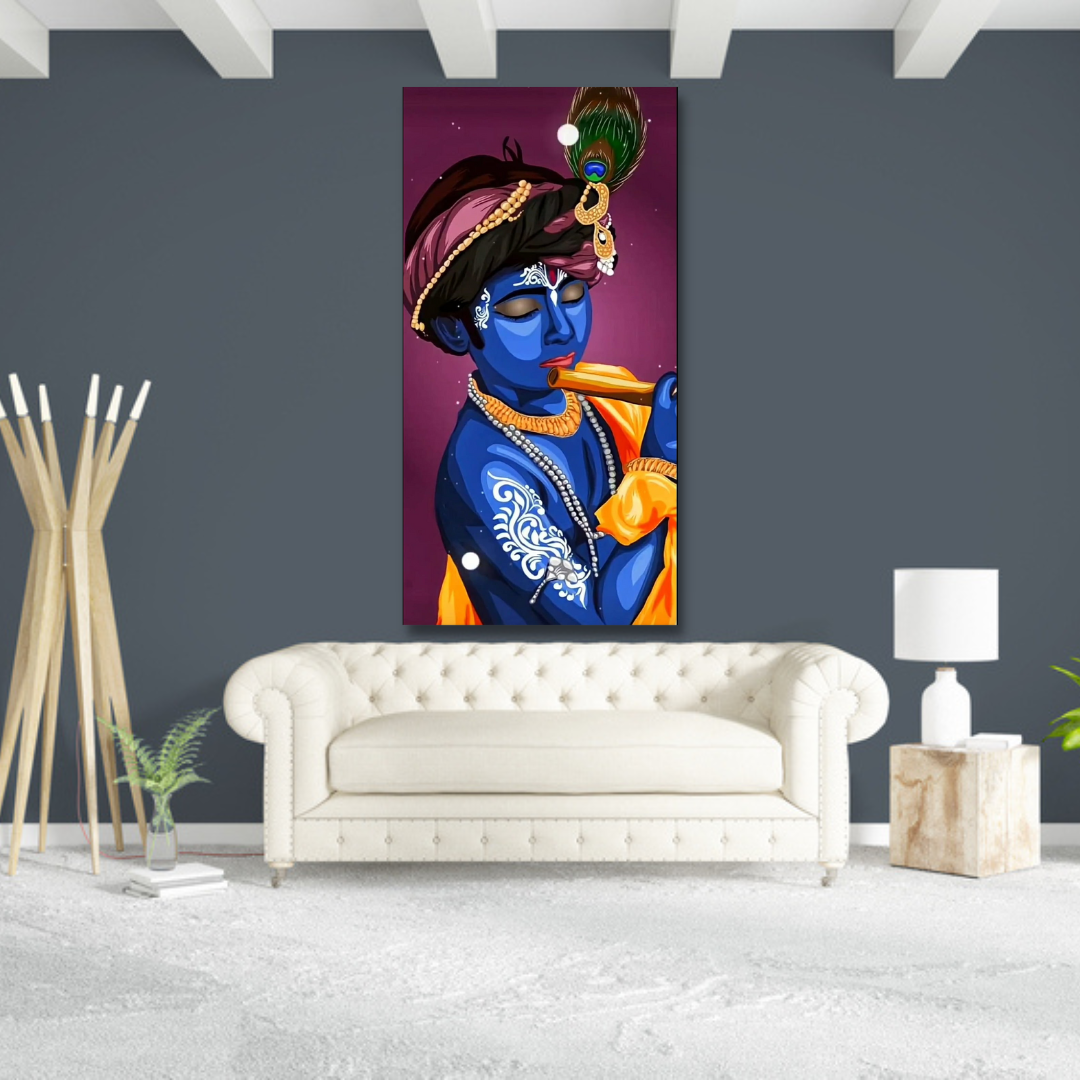 Lord Krishna beautiful Religious Canvas wall Painting