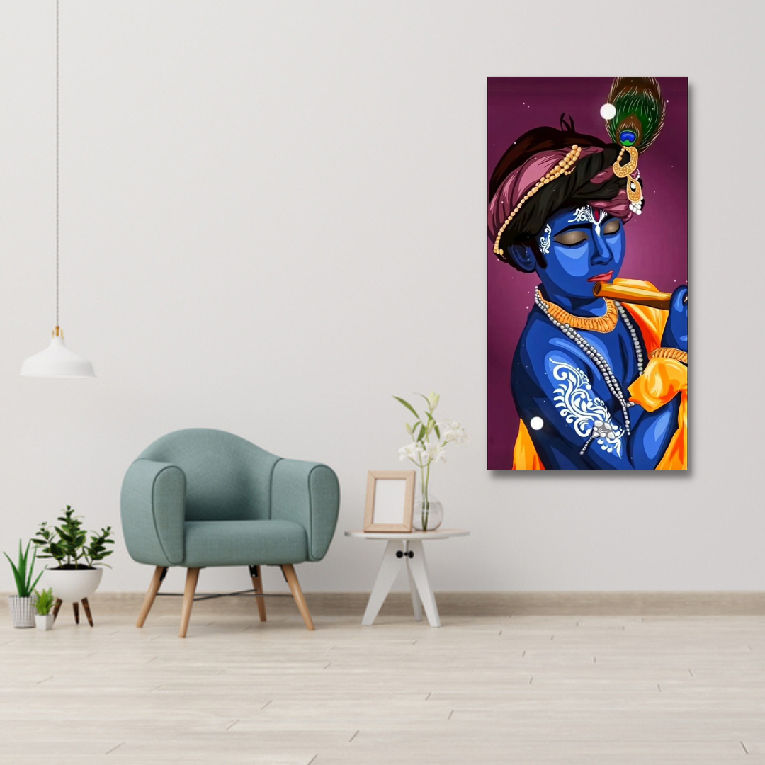 Lord Krishna beautiful Religious Canvas wall Painting