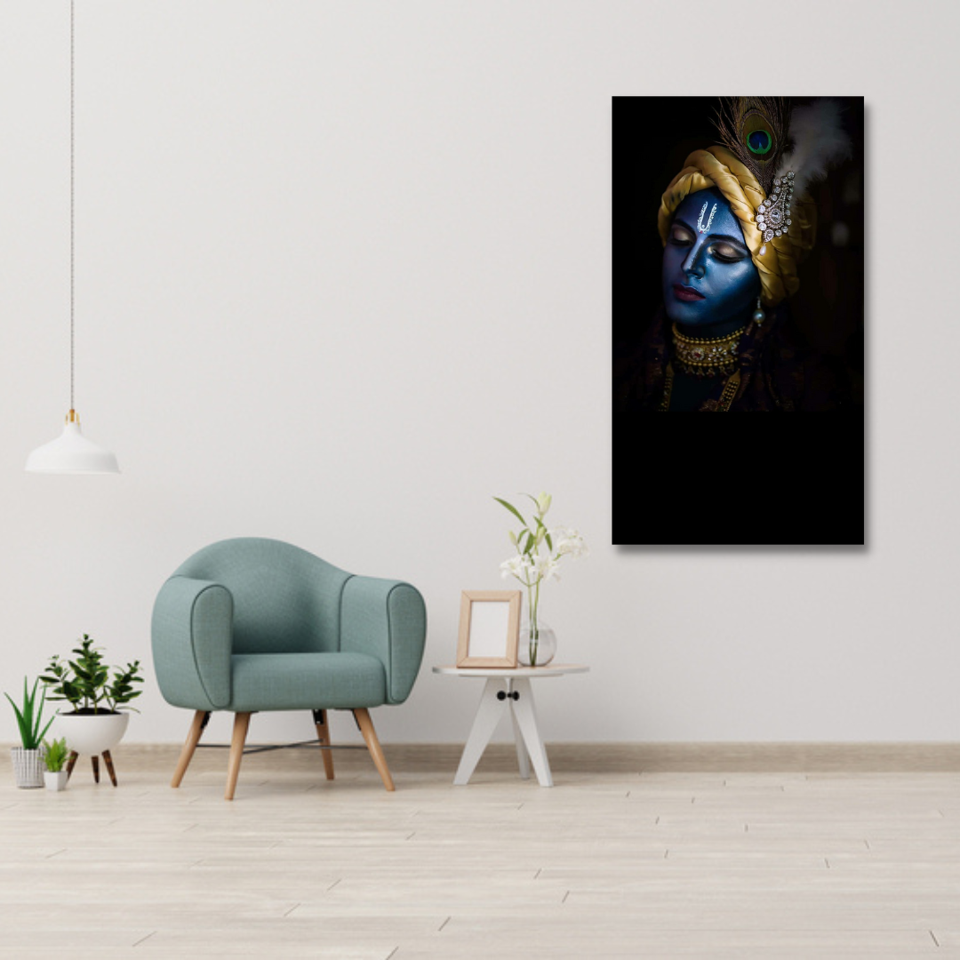 Lord krishna Beautiful Religious Canvas Wall Painting