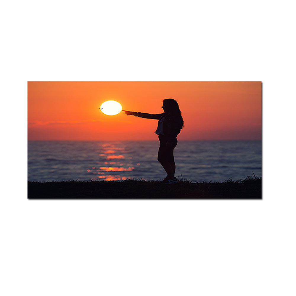 Girl Touching The Sun Canvas Wall Painting