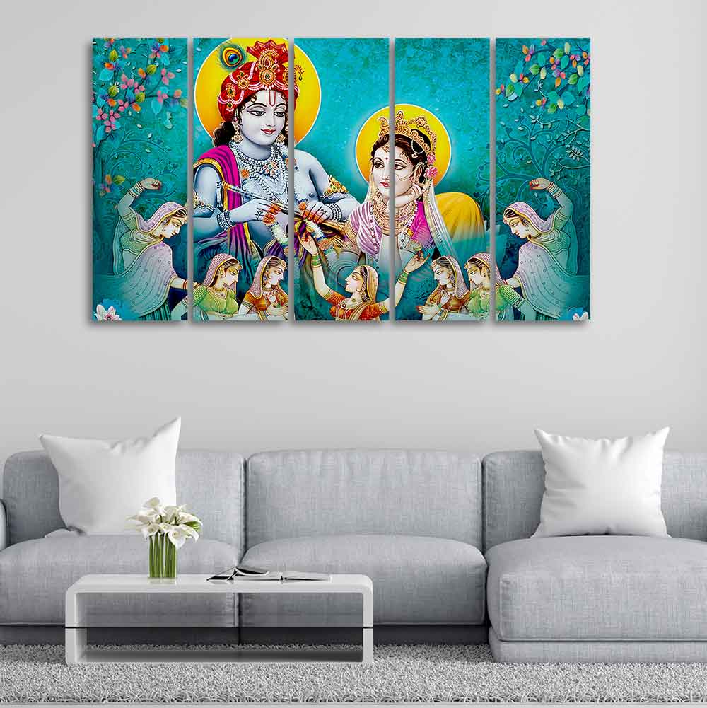 Lord Radha Krishna Religious MDF wall panel painting