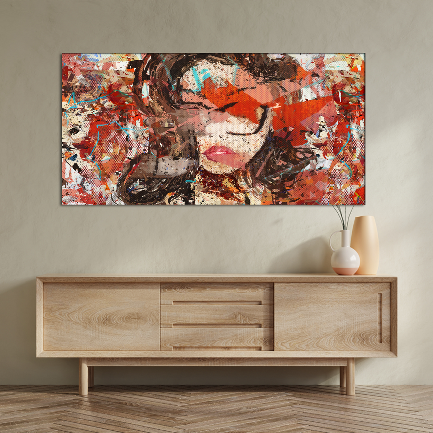 Beautiful Girl Abstract Canvas Wall Painting
