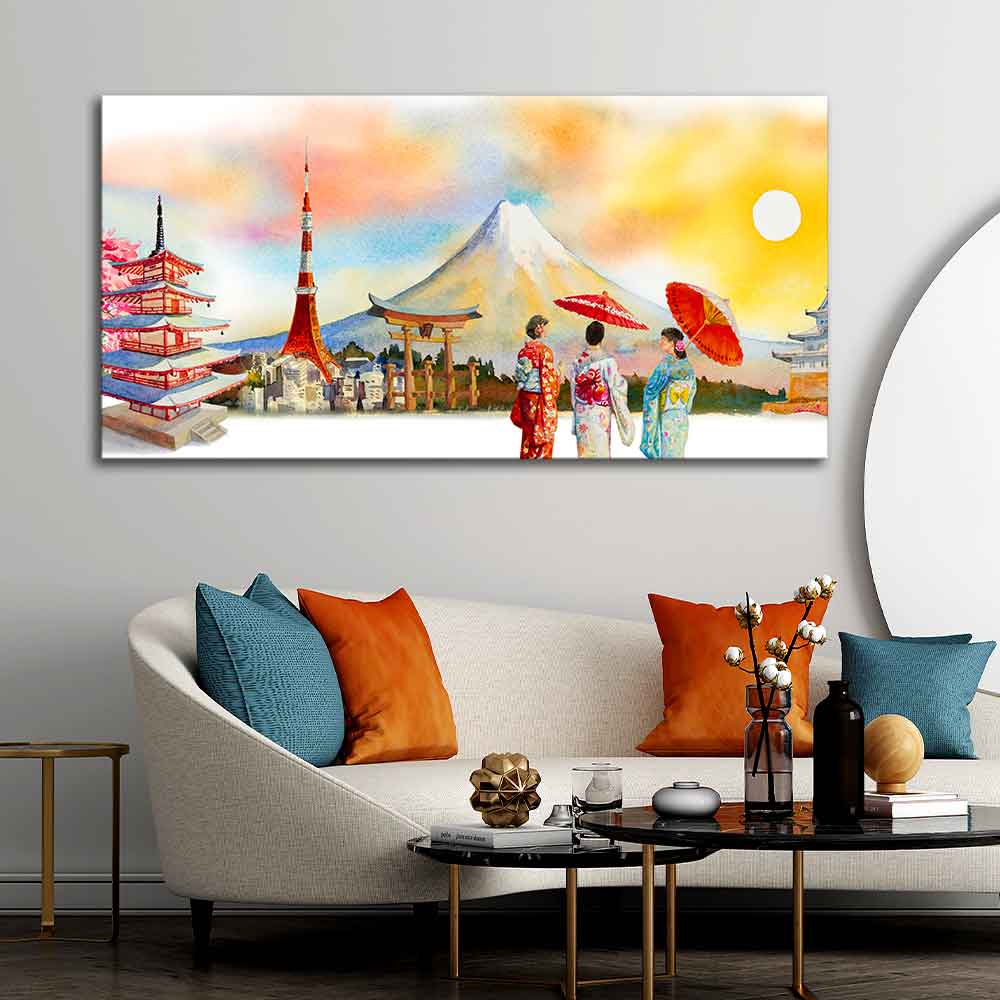 Japan Famous Places Canvas Wall Painting