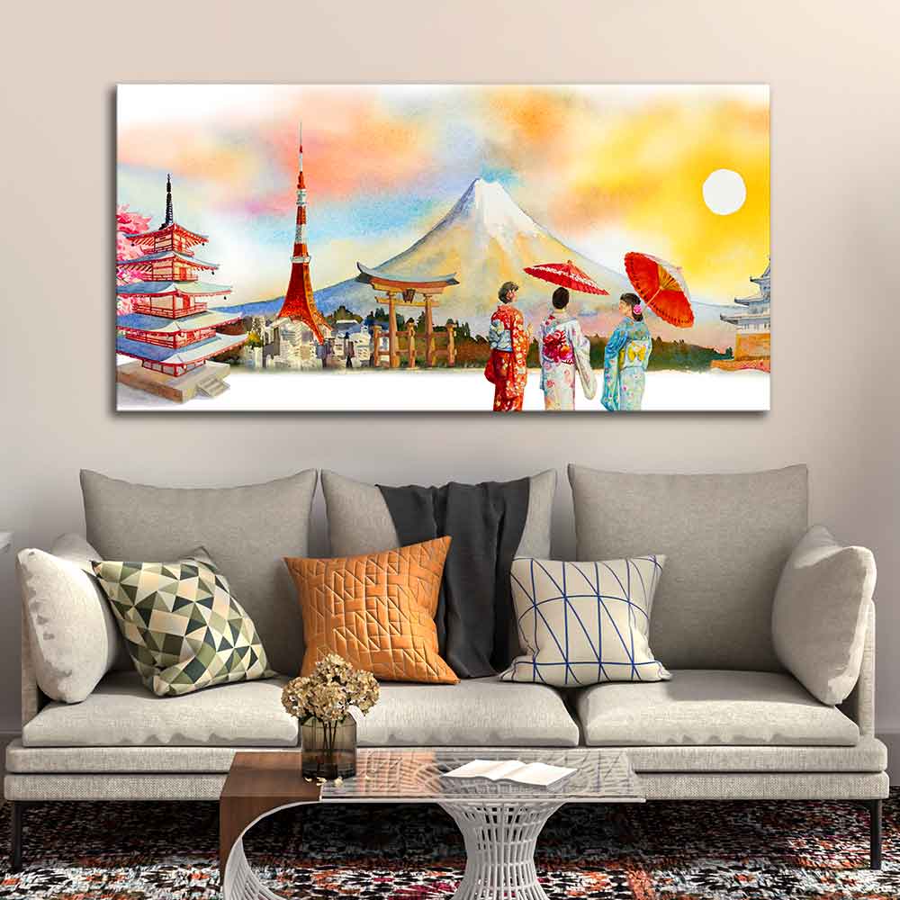 Japan Famous Places Canvas Wall Painting