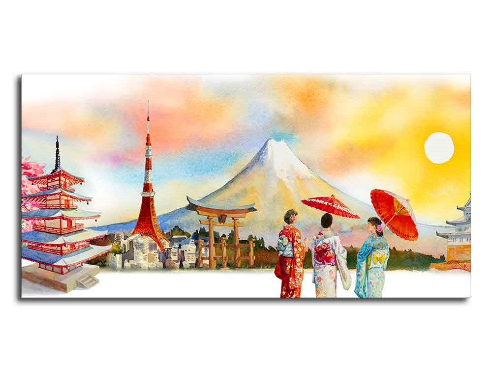 Japan Famous Places Canvas Wall Painting