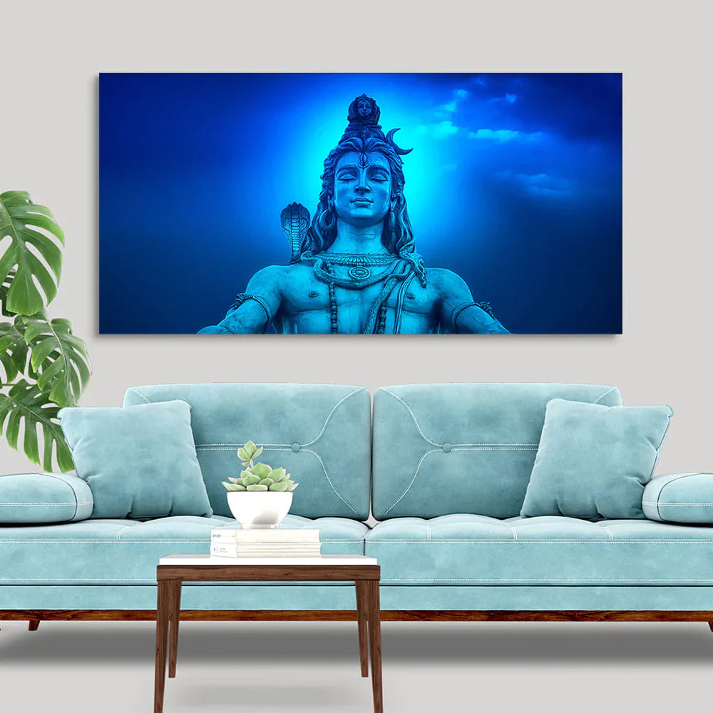 Lord Shiv Shankar Meditating Religious Canvas Print Wall Painting