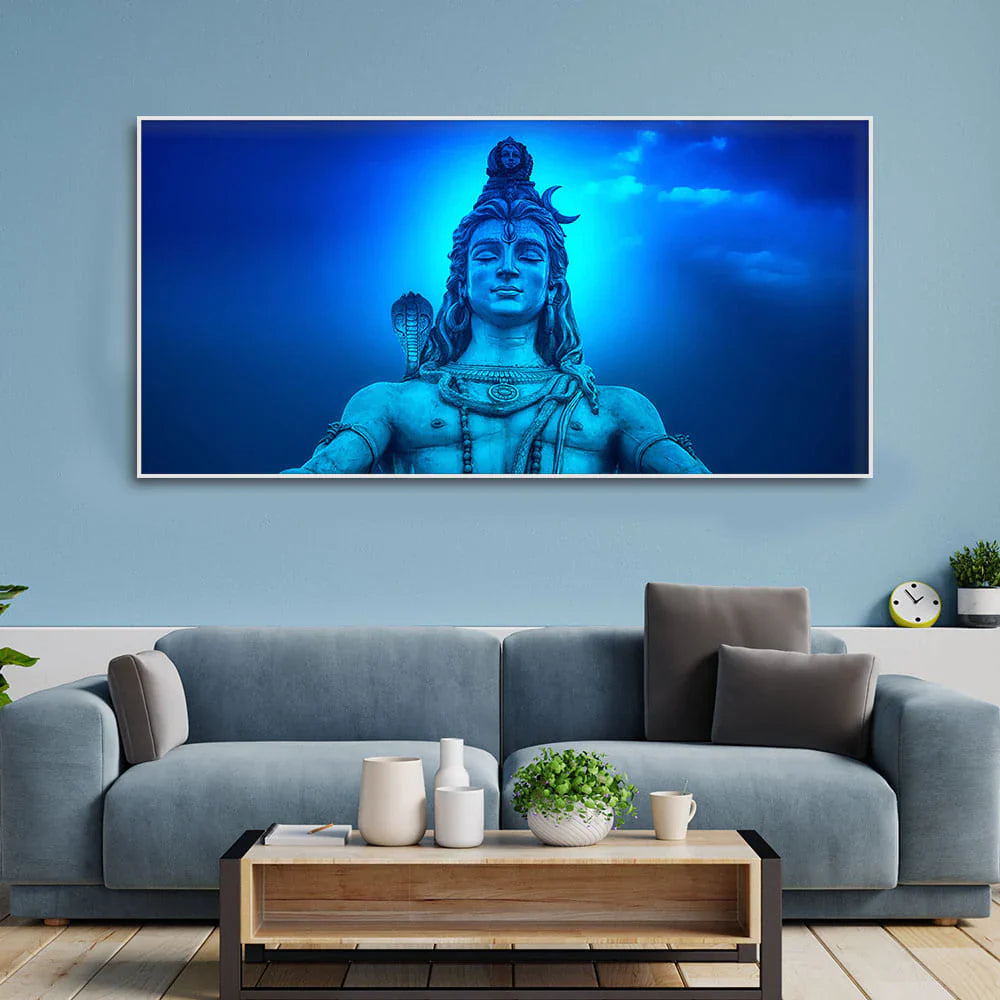 Lord Shiv Shankar Meditating Religious Canvas Print Wall Painting