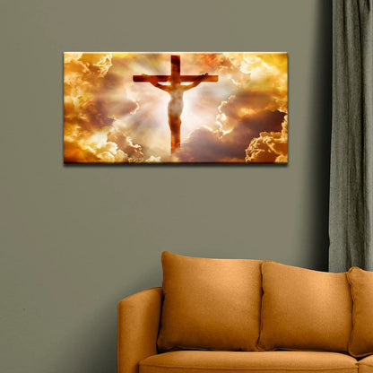 Lord Jesus Christ Hanging on Cross Religious Canvas Wall Painting