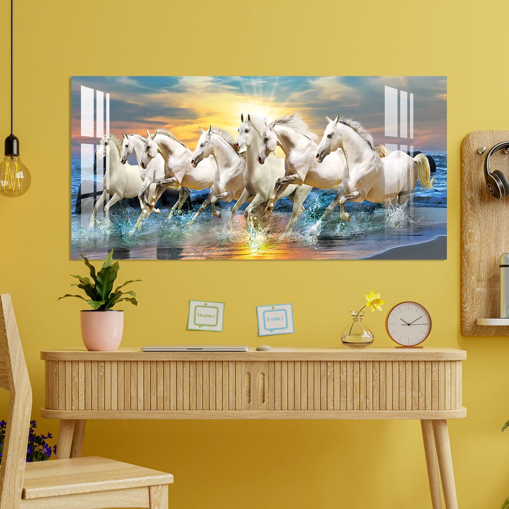 HD Quality Seven horse running Acrylic wall Art