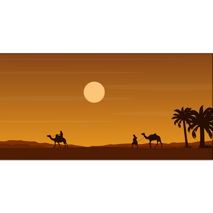 Camel Rider Crossing Vast Desert Canvas Print Wall Painting