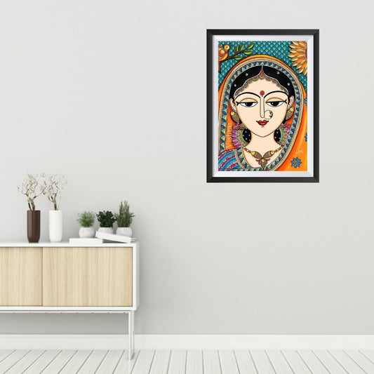 Handcrafted Madhubani Canvas Art WALL FRAME