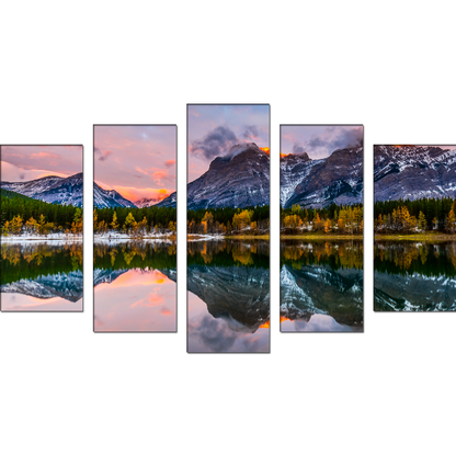 Mountain River View MDF Panel Painting