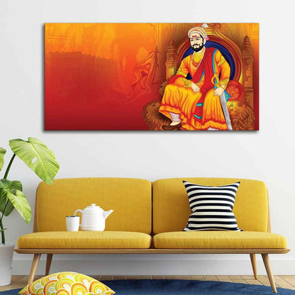 Indian Warrior Chhatrapati Shivaji Maharaj Canvas Wall Painting