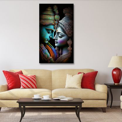 premium quality radha krishna canvas wall painting