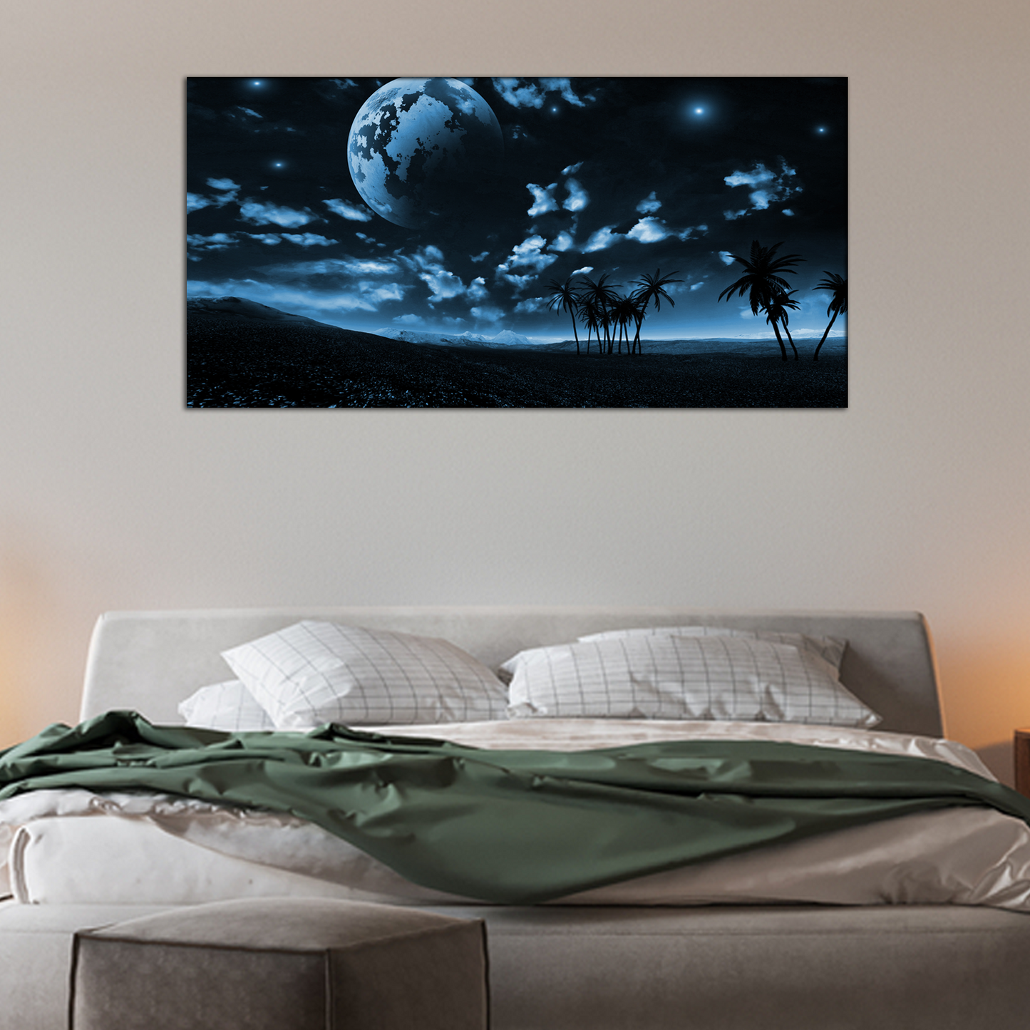 Moon With Trees Canvas Print Wall Painting