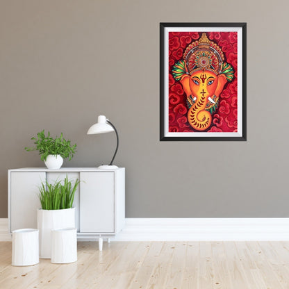 Handcrafted Shri Ganesha Kalamkari ART WALL FRAME