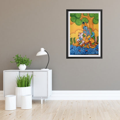 Shri Krishna Ji and Cow Sacred Wall Frame