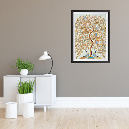 The Tree of Kalamkari Artwork Painting Canvas Wall Frame