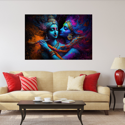 Beautiful Lord Radha Krishna Canvas Print Wall Painting