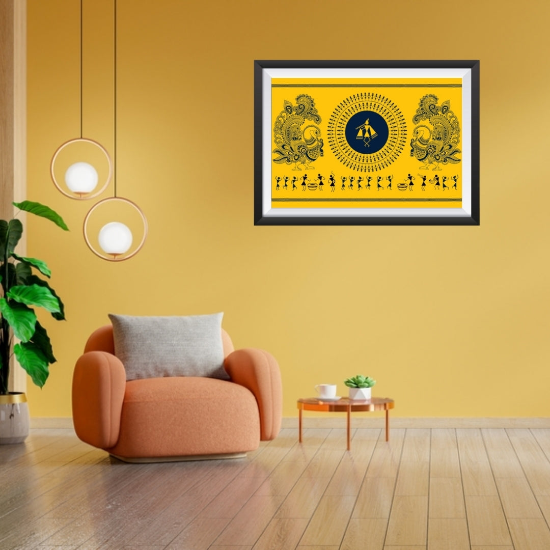 Whimsical Warli Art: Krishna WALL FRAME