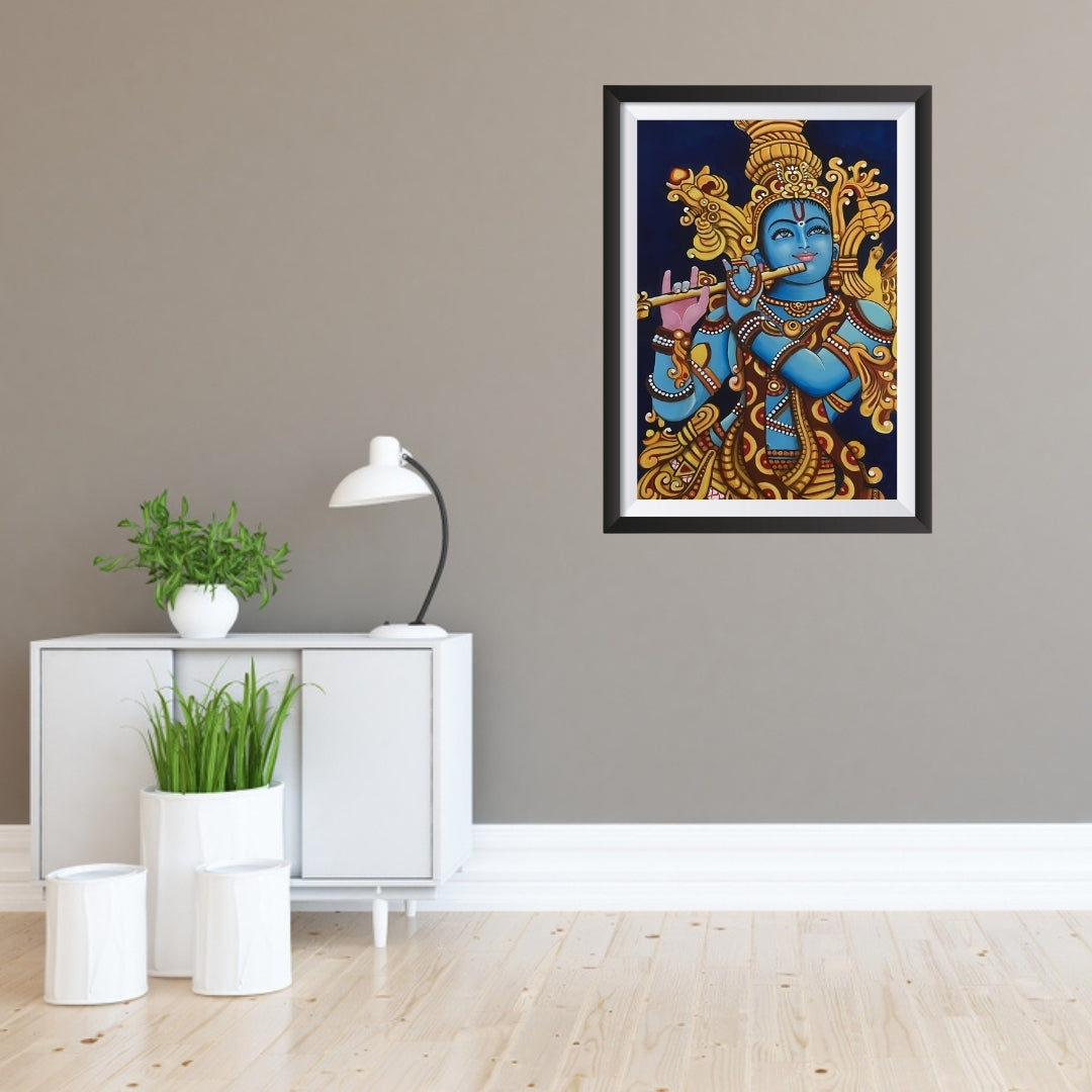 Shri Krishna Kalamkari Art in WALL Frame