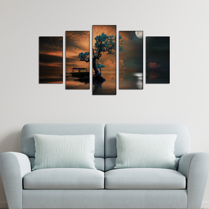 Tree Under the Moonlight MDF Panel Painting