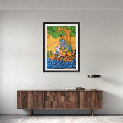 Shri Krishna Ji and Cow Sacred Wall Frame