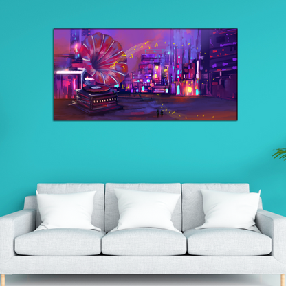 Large Gramophone Canvas Print Wall Painting