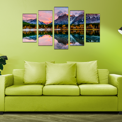 Mountain River View MDF Panel Painting