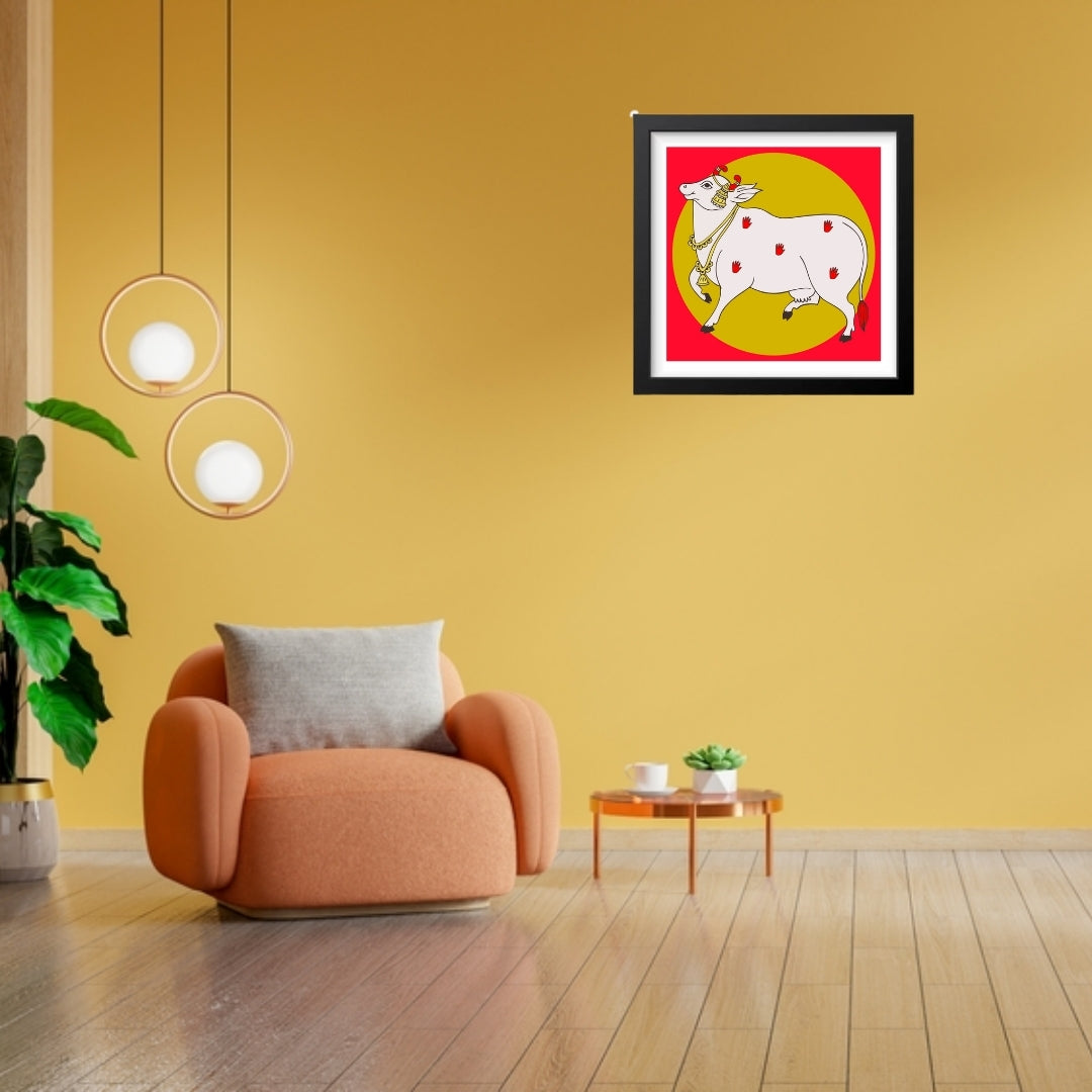 Cow Classic Famous Pichwai  Art Painting Canvas Wall Frame