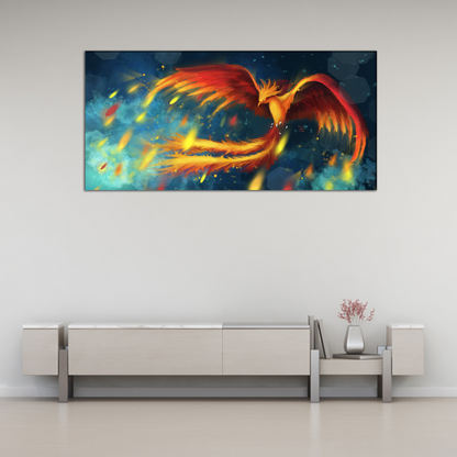 Flying fire Phoenix Canvas Print Wall Painting